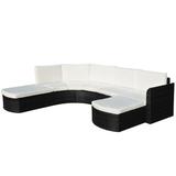 vidaXL Patio Furniture Set 4 Piece Sectional Couch Outdoor Sofa Poly Rattan