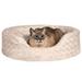 FurHaven Pet Products Ultra Plush Oval Pet Bed for Dogs & Cats - Cream Medium