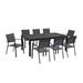Cambridge Nova 9-Piece Outdoor Dining Set with 29.5 in. Expandable Aluminum Frame Table and Sling-Back Chairs Seats 8