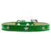 Mirage Pet 633-17 EG16 Silver Star Widget Dog Collar Emerald Green Ice Cream - Size 16