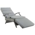 Envisage Chaise Outdoor Patio Wicker Rattan Lounge ChairLight Gray Gray