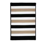 Colonial Mills 6 x 6 Black and Brown Handmade Square Striped Area Throw Rug