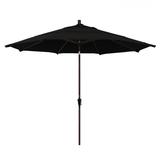 California Umbrella 11 Ft. Octagonal Aluminum Auto Tilt Patio Umbrella W/ Crank Lift & Aluminum Ribs - Bronze Frame / Sunbrella Canvas Black Canopy