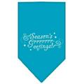 Seasons Greetings Screen Print Bandana Turquoise Large