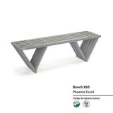 XQuare Solid Wood 54 Backless Bench Phoenix Fossil Grey with a Modern Design XQuare Brand X60 Original Design by Ignacio Santos