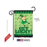 Breeze Decor 52028 St Pats Get Lucky 2-Sided Impression Garden Flag - 13 x 18.5 in.