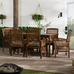 Walker Edison Outdoor Patio Dining Set 7 Piece Multiple Colors and Styles