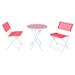 Outdoor Bistro Folding Table Chairs Set - Red