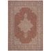 SAFAVIEH Courtyard Delbet Distressed Medallion Indoor/Outdoor Area Rug 4 x 5 7 Rust/Ivory