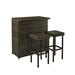 Crosley Palm Harbor 3 Piece Wicker Patio Bar Set in Brown