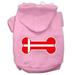 Mirage Pet Products Bone Shaped Denmark Flag Screen Print Pet Hoodies Light Pink Size L