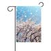 POPCreation Spring Cherry Blossoms Floral Garden Flag 12x18 Inches Japanese Flower Decorative Yard Flag for Party Home Outdoor Decor