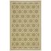 SAFAVIEH Courtyard Allison Geometric Bordered Indoor/Outdoor Area Rug 5 3 x 7 7 Green/Beige