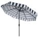 Safavieh Elsa 9 Market Crank Auto Tilt Patio Umbrella Navy/White