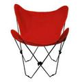 CC Outdoor Living 35 Retro Style Outdoor Patio Butterfly Foldable Chair with Red Cotton Duck Fabric