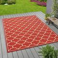 GDF Studio Vivian Outdoor Geometric 8 x 11 Area Rug Red and Ivory