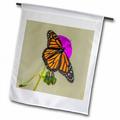 3dRose Sipping Monarch Butterfly on a Bloom Polyester 2 3 x 1 6 Garden Flag