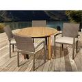 International Home Amazonia Teak 5 Piece Round Patio Dining Set