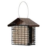 More Birds Double Suet Bird Feeder with Roof Fruit and Suet Black