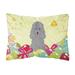 Easter Eggs Poodle Silver Canvas Fabric Decorative Pillow