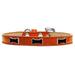 Mirage 633-4OR16 Black Bone Widget Dog Collar Orange Ice Cream - Size 16