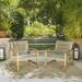 Outdoor Mid Century Wicker Club Chairs with Natural Stained Acacia Wood Frame Grey