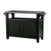 Keter Unity XL Resin Serving Station All-Weather Plastic and Metal Grill Storage and Prep Table Graphite