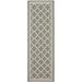 SAFAVIEH Courtyard Alina Geometric Indoor/Outdoor Runner Rug 2 4 x 16 Anthracite/Beige