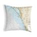 Betsy Drake Venice - Lemon Bay to Passage Key Inlet - FL Nautical Map Noncorded Indoor & Outdoor Pillow - 18 x 18 in.