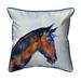 Betsy Drake SN090 12 x 12 in. Blue Horse Small Indoor & Outdoor Pillow