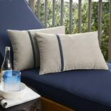 Humble and Haute Sunbrella Cast Silver /Spectrum Indigo Indoor/ Outdoor Lumbar Pillow Set of 2 13x20