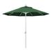 California Umbrella 9 Ft. Octagonal Aluminum Push Button Tilt Patio Umbrella W/ Crank Lift & Aluminum Ribs - Matted White Frame / Olefin Hunter Green Canopy