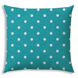 Diner Dot Pillow in Turquoise and White