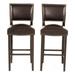 Noble House Mayfield Bonded Leather Barstool (Set of 2) in Brown and Wenge