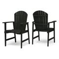 GDF Studio Easter Outdoor Weather Resistant Acacia Wood Adirondack Dining Chairs (Set of 2) Dark Gray Finish