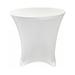 Your Chair Covers - 30 x 30 inch Lowboy Cocktail Round Stretch Spandex Table Cover White for Wedding Party Birthday Patio etc.