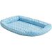 MidWest QuietTime Double Bolster Dog Bed & Crate Mat Blue 18