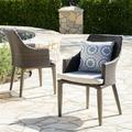 Hillsdale Outdoor Wicker Dining Chairs with Cushions Set of 2 Multibrown Light Brown