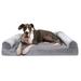 FurHaven Pet Products Faux Fur & Velvet Memory Top Sofa Pet Bed for Dogs & Cats - Smoke Gray Jumbo Plus