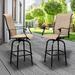 UBesGoo 51 Patio Swivel Bar Stools Set of 2 Outdoor Bar Height Patio Stools & Bar Chairs with High Back and Armrest Black
