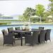 Modway Convene 9 Piece Outdoor Patio Dining Set in Espresso Mocha