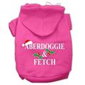 Mirage Pet Products Aberdoggie Christmas Screen Print Pet Hoodies Bright Pink Size L