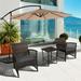 Morada 3-Piece Woven Rattan Wicker Seating Set Gray