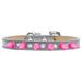 Crystal and Bright Pink Spikes Dog Collar