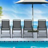 Costway 4PCS Outdoor Patio Folding Chair Armrest Portable Camping Lawn Garden