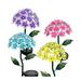 Exhart Environmental Systems 241419 2 in. Four Seasons Courtyard Metal Solar Hydrangea Garden Stake Assorted Colors