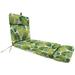 Jordan Manufacturing 72 x 22 Hixon Palm Green Leaves Rectangular Outdoor Chaise Lounge Cushion with Ties and Hanger Loop