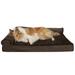 FurHaven Pet Products Plush & Velvet Deluxe Chaise Lounge Cooling Gel Memory Foam Sofa Pet Bed for Dogs & Cats - Sable Brown Jumbo