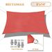 Sunshades Depot 8 x 14 Sun Shade Sail Rectangle 180 GSM HDPE Permeable Curved Edge Canopy Red Custom Size Available Commercial Grade Standard