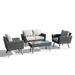 Alfresco Home Castlewood 4-piece Resin Wicker Seating Group in Stone Gray